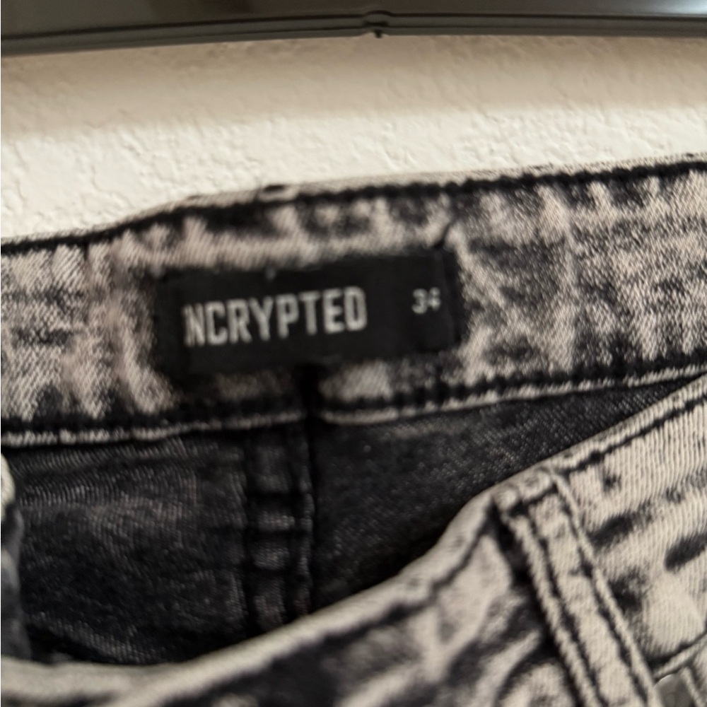 ENCRYPTED Black and Gray Denim Jeans